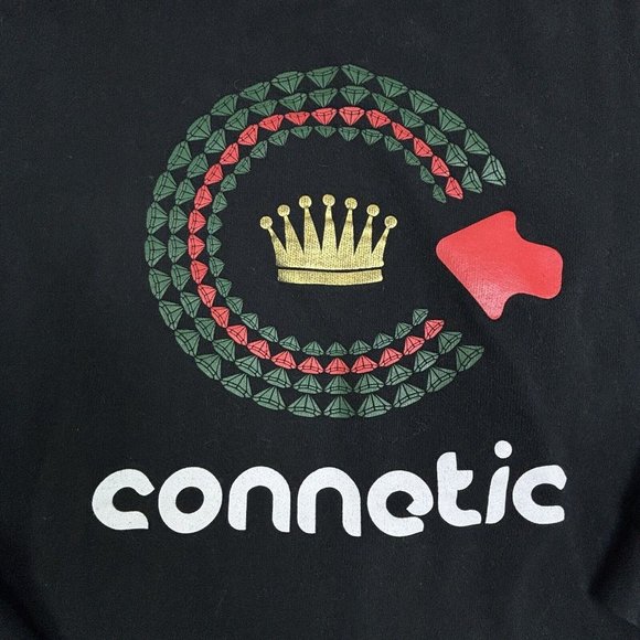 Connetic Y2K Men's‎ Sweatshirt XL Black Logo Crown Oversized HipHop EUC - Picture 8 of 8